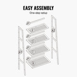 VEVOR Bamboo Bookshelf 4 Tiers Bamboo Ladder Bookshelf Trapezoid Storage Rack