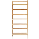 VEVOR Bamboo Bookshelf 4 Tiers Bamboo Ladder Bookshelf Trapezoid Storage Rack
