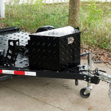 VEVOR Trailer Tongue Box, Aluminum Alloy Diamond Plate Tongue Box Tool Chest, Heavy Duty Trailer Box Storage with Lock and Keys, for Pickup Truck, RV, Trailer, 737 x 410 x 460 mm/29x16.5x18inch