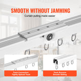 VEVOR Ceiling Curtain Track Set 5.9 FT/1.8 Meter_oom Divider with Hooks White