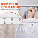 VEVOR Ceiling Curtain Track Set 5.9 FT/1.8 Meter_oom Divider with Hooks White