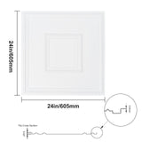 VEVOR Ceiling Tiles 12-Pack 24 x 24 in PVC Easy Installation White Geometric