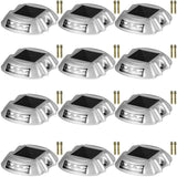 VEVOR Driveway Lights 12-Pack Solar Driveway Lights Bright White with Screws Solar Deck Lights Outdoor Waterproof Wireless Dock Lights 6 LEDs for Path Warning Garden Walkway Sidewalk Steps