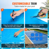 VEVOR Solar Pool Cover, 28 x 14 ft Rectangle Solar Blanket for Pools, Inground Above Ground Swimming Pool Solar Cover, 16 mil Solar Covers Blue