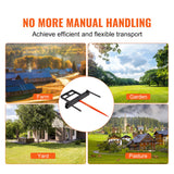 VEVOR 39" Hay Spear, Bale Spears 726kg Loading Capacity, Skid Steer Loader Tractor Bucket Attachment with 2pcs 17.5" Stabilizer Spears and 60" Chain, Quick Attach Spike Forks
