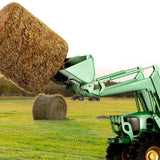 VEVOR 39" Hay Spear, Bale Spears 726kg Loading Capacity, Skid Steer Loader Tractor Bucket Attachment with 2pcs 17.5" Stabilizer Spears and 60" Chain, Quick Attach Spike Forks