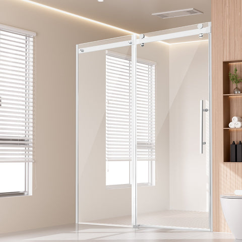 VEVOR Frameless Shower Door 58-59" x 75" SGCC Tempered Glass 5/16" Chrome - Prem