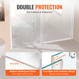 VEVOR Frameless Shower Door 58-59" x 75" SGCC Tempered Glass 5/16" Chrome - Prem