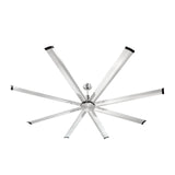 213 cm Ceiling Fan No Light, 6-Speed Remote Control, Aluminum 8-Blade, Reversible DC Motor, Modern Low Profile Flush Mount Fan for Bedroom, Living Room, Patio, Indoor/Outdoor, Brushed Nickel