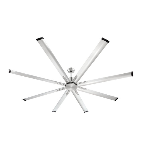 213 cm Ceiling Fan No Light, 6-Speed Remote Control, Aluminum 8-Blade, Reversible DC Motor, Modern Low Profile Flush Mount Fan for Bedroom, Living Room, Patio, Indoor/Outdoor, Brushed Nickel