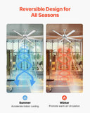 213 cm Ceiling Fan No Light, 6-Speed Remote Control, Aluminum 8-Blade, Reversible DC Motor, Modern Low Profile Flush Mount Fan for Bedroom, Living Room, Patio, Indoor/Outdoor, Brushed Nickel In Australia - Darrahopens