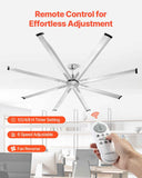 213 cm Ceiling Fan No Light, 6-Speed Remote Control, Aluminum 8-Blade, Reversible DC Motor, Modern Low Profile Flush Mount Fan for Bedroom, Living Room, Patio, Indoor/Outdoor, Brushed Nickel In Australia - Darrahopens