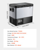 VEVOR Portable Car Refrigerator Freezer Compressor 55L Dual Zone for Car Home