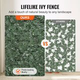 VEVOR Ivy Privacy Fence, 2440 x 1830 mm Artificial Green Wall Screen, Greenery Ivy Fence with Strengthened Joint, Faux Hedges Vine Leaf Decoration for Outdoor Garden, Yard, Balcony, Patio Decor