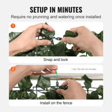 VEVOR Ivy Privacy Fence, 2440 x 1830 mm Artificial Green Wall Screen, Greenery Ivy Fence with Strengthened Joint, Faux Hedges Vine Leaf Decoration for Outdoor Garden, Yard, Balcony, Patio Decor