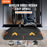 VEVOR Upgraded Rubber Threshold Ramp, 7.6 cm Rise Door Ramp with 1 Channel, Natural Rubber Car Ramp with Non-Slip Textured Surface, 150 tons Load Capacity Curb Ramp for Wheelchair and Scooter