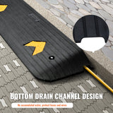 VEVOR Upgraded Rubber Threshold Ramp, 2.5 cm Rise Wheelchair Ramp Doorway, Natural Curb Ramp Rated 15 tons Load Capacity, Non-Slip Textured Surface Rubber Curb Ramp for Wheelchair and Scooter
