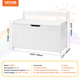 VEVOR Kids Toy Storage Bench Wooden Toy Box Chest 32.68 x 17.91 x 24.02" White