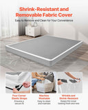 Box Spring, Queen Size Bed Frame with Washable Fabric Cloth, Heavy Duty Metal Frame for Queen Bed, 102 mm Mattress Foundation, 1587.57 kg Max Weight Capacity, Easy Assembly, 2010 x 1510 x 102 mm