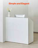 Reception Desk, 1180 x 500 x 1115 mm Rectangular Front Counter Table, Office Reception Desk, Retail Counter and Front Reception Counter, for Checkout, Lobby, Beauty Salon and Office, White