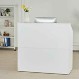 Reception Desk, 1180 x 500 x 1115 mm Rectangular Front Counter Table, Office Reception Desk, Retail Counter and Front Reception Counter, for Checkout, Lobby, Beauty Salon and Office, White