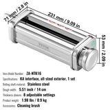 VEVOR Pasta Attachment for KitchenAid Stand Mixer, Stainless Steel Pasta Sheet Roller Attachment, Pasta Maker Machine Accessory with 8 Adjustable Thickness Knob, KitchenAid Pasta Attachment by VEVOR