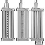 VEVOR 3Pcs Pasta Attachment for KitchenAid Stand Mixer Pasta Roller Cutter Set