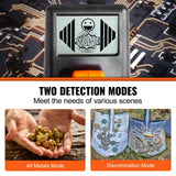 VEVOR Metal Detector for Kids, 150mm, Waterproof Search Coil with LCD Display, Adjustable 660.4-914.4 mm Gold Detector, Lightweight Carbon Fiber Stem for Junior & Youth Detecting Gold Coin Treasure