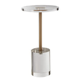 VEVOR Clear Acrylic End Table, Acrylic Side Table with a Solid Base, 11.9 x 11.9 inch Round Tabletop, 21.4 inch High, for Coffee, Drink, Food, Snack used in Living Room, Bedroom, and Study