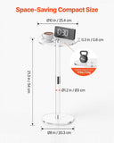 Acrylic Drink Table, Clear End Table Round Top with Solid Post, Modern Acrylic Cake Table Stand, Transparent Side Desk for Coffee, Drink, Food, Snack, Easy Assembly, 25.4 x 25.4 x 54 cm (Clear)