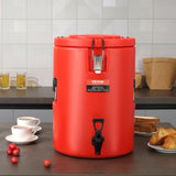 VEVOR Stainless Steel Insulated Beverage Dispenser, 17.2 Liter, Thermal Hot and Cold Drink Server Dispenser with Spigot Handle, Food-grade for Hot Tea Coffee Water Restaurant Drink Shop