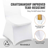 Stretch Spandex Folding Chair Covers, Universal Fitted Chair Cover, Removable Washable Protective Slipcovers, for Wedding, Holiday, Banquet, Party, Celebration, Dining (12PCS White)