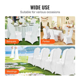 Stretch Spandex Folding Chair Covers, Universal Fitted Chair Cover, Removable Washable Protective Slipcovers, for Wedding, Holiday, Banquet, Party, Celebration, Dining (12PCS White)