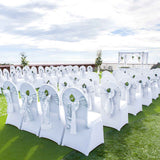 Stretch Spandex Folding Chair Covers, Universal Fitted Chair Cover, Removable Washable Protective Slipcovers, for Wedding, Holiday, Banquet, Party, Celebration, Dining (12PCS White)