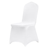 Stretch Spandex Folding Chair Covers, Universal Fitted Chair Cover, Removable Washable Protective Slipcovers, for Wedding, Holiday, Banquet, Party, Celebration, Dining (12PCS White)