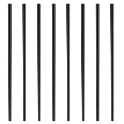 VEVOR Staircase Metal Balusters, 3/4'' Round x 32'' Long Aluminum Decorative Banister Spindles, 101 Pack Deck Baluster with Screws, Classic Hollow Deck Railing Satin Black Powder Coated for Porch