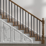 VEVOR Staircase Metal Balusters, 3/4'' Round x 32'' Long Aluminum Decorative Banister Spindles, 101 Pack Deck Baluster with Screws, Classic Hollow Deck Railing Satin Black Powder Coated for Porch