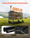 Double Decker Wagon Collapsible, 400L Heavy Duty Folding Wagon Cart, Extended Long Garden Cart with All-Terrain Wheels, Support Up to 450lbs, Outdoor Utility Wagon for Camping, Sports, Shopping