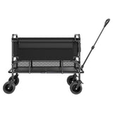 Double Decker Wagon Collapsible, 400L Heavy Duty Folding Wagon Cart, Extended Long Garden Cart with All-Terrain Wheels, Support Up to 450lbs, Outdoor Utility Wagon for Camping, Sports, Shopping