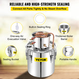 VEVOR 50L Water Alcohol Distiller Copper Moonshinestill Brewing w/ Water Pump