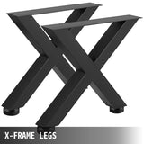 Set of 2 Steel Table Legs, 72cm Height 79cm Wide Dining Table Legs, Heavy Duty 7.9cm Square Box Section X Frame Table Legs,72x79x7.9 cm Black Color Industrial Country Style Metal Dining Leg