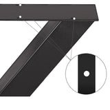 Set of 2 Steel Table Legs, 72cm Height 79cm Wide Dining Table Legs, Heavy Duty 7.9cm Square Box Section X Frame Table Legs,72x79x7.9 cm Black Color Industrial Country Style Metal Dining Leg