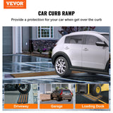 VEVOR Curb Ramp, 6.5 cm Rise Rubber Driveway Ramps, Heavy Duty 15 tons Weight Capacity Threshold Ramp, Curbside Bridge Ramps for Loading Dock Garage Sidewalk, Expandable Full Ramp Set