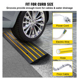 VEVOR Curb Ramp, 6.5 cm Rise Rubber Driveway Ramps, Heavy Duty 15 tons Weight Capacity Threshold Ramp, Curbside Bridge Ramps for Loading Dock Garage Sidewalk, Expandable Full Ramp Set