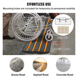VEVOR Curb Ramp, 2 Pack, 6.5 cm Rise, Rubber Driveway Ramps, Heavy Duty 15 tons Weight Capacity Threshold Ramp, Curbside Bridge Ramps for Loading Dock Garage Sidewalk, Expandable Full Ramp Set