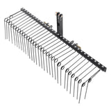 VEVOR Tow Behind Landscape Rake, 1.8m Tow Dethatcher with 32 Steel Tines, Lawn Dethatcher Rake Attaches to Category 1, 3 Point Hitch for Tractor, for Leaves, Pine Needles, Straw, and Grass