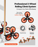 Stair Climbing Cart, 150 kg Stair-Climb Capacity, Aluminum Alloy Folding Trolley Cart with Telescoping Handle, 6 Wheels and 2 Bungee Cords, Stair Climber Dolly for Home, Groceries, Warehouse