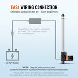 Linear Actuator 12V, 16 Inch Heavy Duty 1320lbs/6000N Linear Actuator, 0.19"/s Linear Motion Actuator with Mounting Bracket & IP44 Protection for Electric Door Industrial Machinery Vessels Cargo