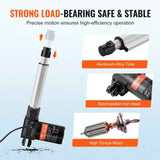 Linear Actuator 12V, 6 Inch Heavy Duty 1320lbs/6000N Linear Actuator, 0.19"/s Linear Motion Actuator with Mounting Bracket & IP44 Protection for Electric Door Industrial Machinery Vessels Cargo