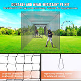 VEVOR Baseball Batting Netting, Professional Softball Baseball Batting Hitting Training Net, Practice Portable Pitching Cage Net with Door & Carry Bag, Heavy Duty Enclosed PE Netting,1676CM (NET ONLY)